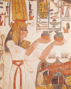 Néfertari faisant une offrande, de la tombe de Néfertari - Egyptian 19th Dynasty